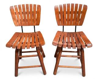 084 9pairfanbackslattedwoodsidechairs