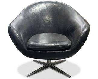 100 228midcenturymodernblackvinylswivelpodchair