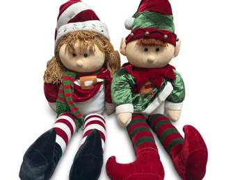 131 212pairplushsittingchristmaselffigures