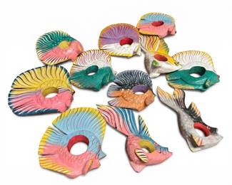 277 278handpaintedcarvedwoodfishnapkinrings