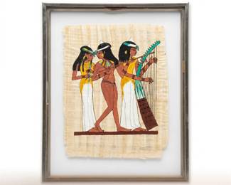 171 78egyptianrevivalpaintedpapyrusthreemusicians
