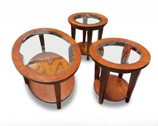 108 135threepiececherrytoneglasstopoccasionaltableset