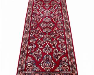 168 102handknottedsaroukstylefloralwoolrunner