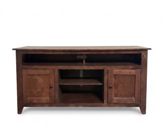 120 14darkstainedwoodmediaconsoleshakerdoors