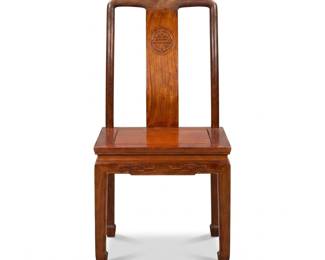 082 160chineserosewoodsidechairshoumedallion