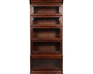 063 154mahoganyfinishfivestackbarristerbookcase