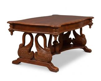 069 132empirerevivalcarvedswanformcoffeetable