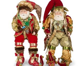 127 208pairposableornatesantafiguresbrocade