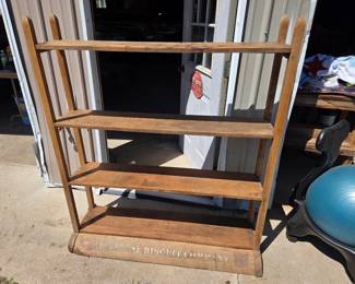 antique old biscuit shelving unit