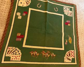 Needlepoint card table cover