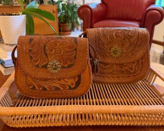 Handmade vintage southwestern leather crossbody handbags