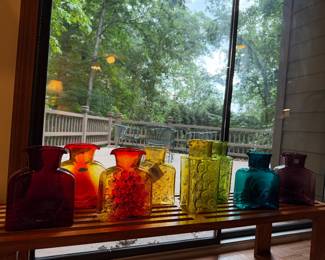 Blenko glass pitcher collection 
