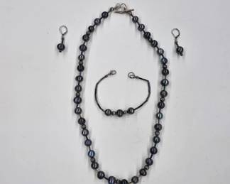 Sterling Silver and Black Pearl Jewelry