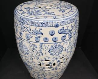 Blue And White Ceramic Garden Stool