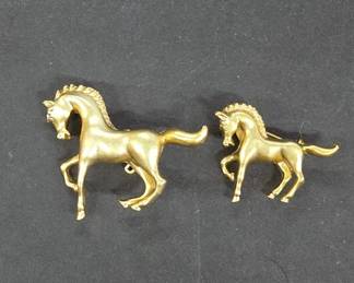 Gold-Tone Horse Form Pins