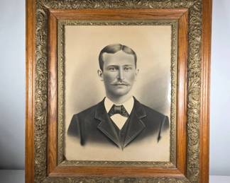 Mid-1800s Cabinet Card Photo in Frame