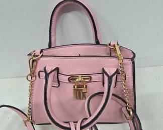 Pink Faux Leather Handbag