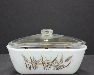 Island Glass Dish With Warmer and Lid