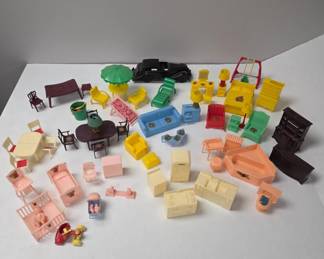 Marx Toys Plastic Dollhouse Furniture Lot