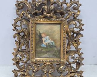 Ornate Gilded Frame With Bubble Glass