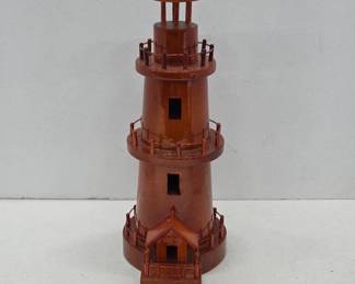 Wooden Lighthouse Figurine With Railings