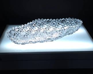 Cut Crystal 11-Inch Long Bowl