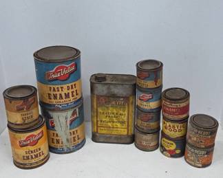 Enamel and Paint Cans with Tin