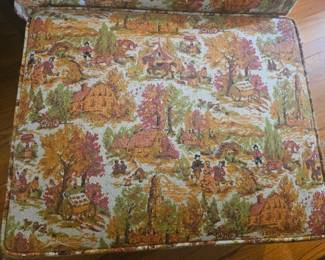 Toile Print Armchair and Ottoman third image