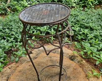 Wrought Iron Mosaic Plant Stand