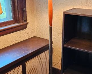 MidCentury Brass and Wood Floor Lamp second image