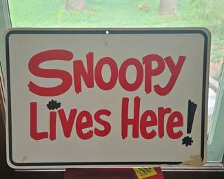 Snoopy Lives Here Sign