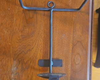 Wrought Iron Rushlight Holder