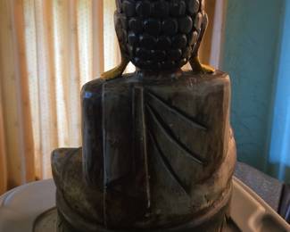 Carved Wooden Buddha Statue second image