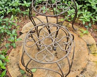 Wrought Iron Plant Stands Pair