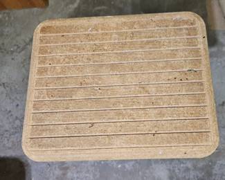 Vintage Orange Metal Step Stool second image