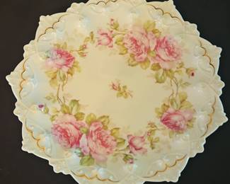 Hand Painted Porcelain Rose Plate