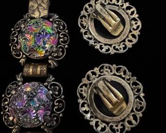 Judy Lee Iridescent Floral Bracelet and Earrings Set third image
