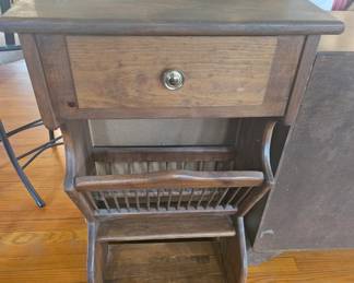 Wooden Magazine End Table