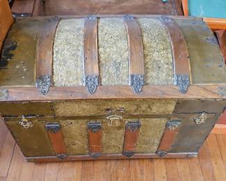 Antique Dome Top Steamer Trunk