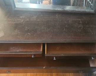 Dark Wood Dresser with Mirror second image