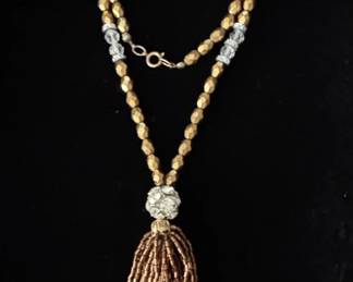 Gold Tassel Necklace second image