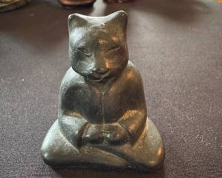 Meditating Cat Statue