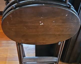 Wooden TV Tray Set, set of