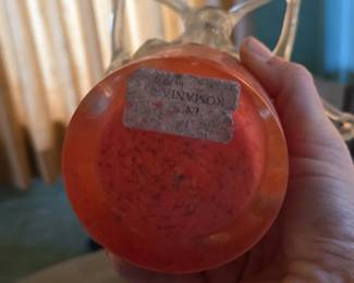Red Speckled Art Glass Vase third image