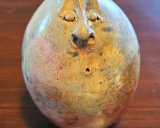 Whimsical Face Ceramic Figurine