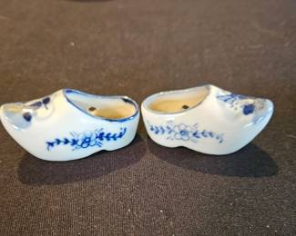Vintage Delft Blue Ceramic Clogs second image