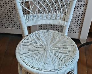 White Wicker Doll Chair