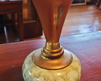 Delft Brass and Ceramic Vase