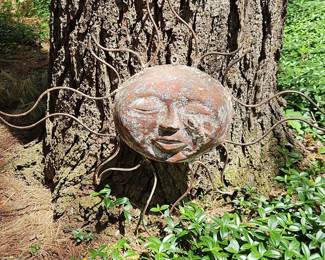 Rustic Sun Face Garden Decor