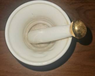 Gold Rx Porcelain Mortar and Pestle second image